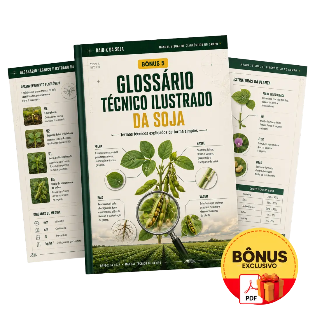 Mockup do bônus 5, Glossário Técnico Ilustrado da Soja